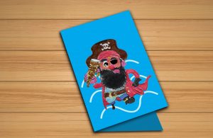 tarjeta dibujo pirata barba negra dia del padre